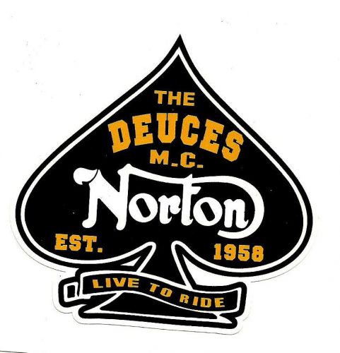 &#034;the deuces motorcycle club est. 1958&#034; vinyl decal sticker norton