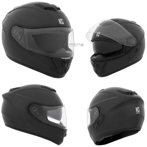 Motorcycle helmet full face ckx rr1 rsv solid black mat carbon fiber xlarge