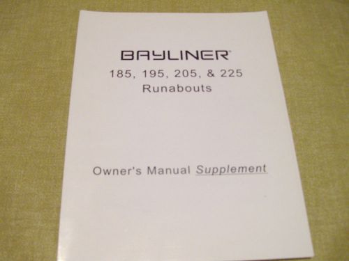 Bayliner 185 195 205 225 owner&#039;s manual supplement 1786916 vgc