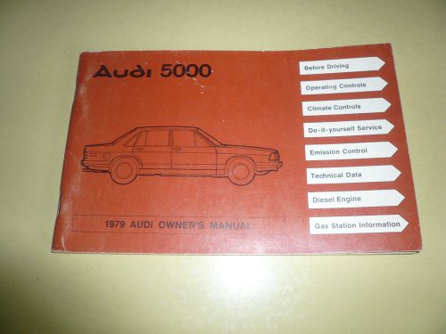 1979 audi 5000 owner&#039;s manual - glove box