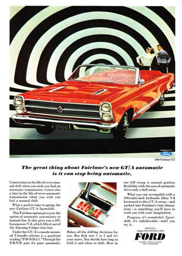 1966 ford fairlane gt/a sportshift convertible photo &#034;it&#039;s unbelievable&#034; ad