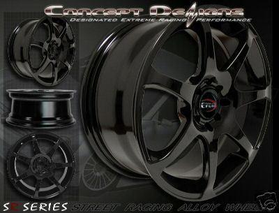 17" evoke™ gt wheels rims universal 10h / 5 lug black new