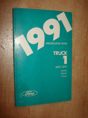 1991 ford truck specifications manual original book ranger explorer &amp; more