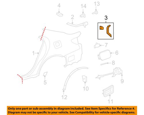 Lexus toyota oem 07-15 ls460 quarter panel-rear extension left 6162450030