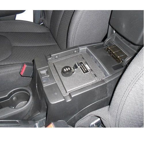 Console vault auto security gun safe for 11-16 jeep wrangler 4-digit combo lock