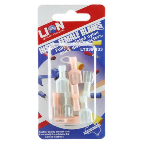 Lion insulated female blades 8 piece - 4 piece clear and 4 piece red terminals