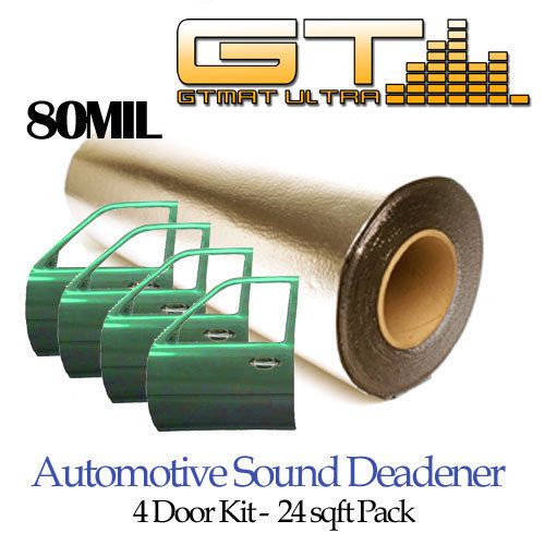 ** 4 door kit ** new 24sqft gtmat 80mil thick ultra sound deadener mat material
