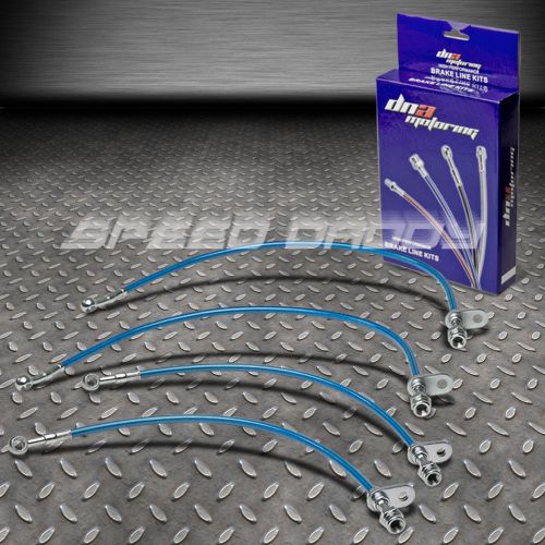 Stainless steel hose brake line for 02-06 rsx dc5/-06 civic si/-12 crz/tsx blue