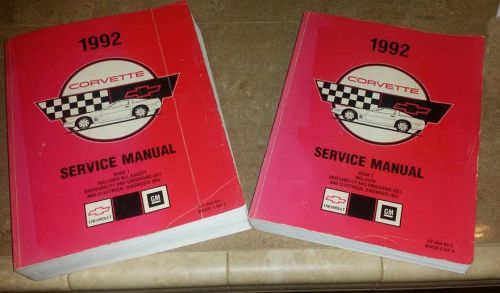 1992 corvette shop manual set of 2 volume shop book pair