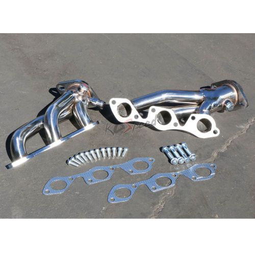 4.2 stainless steel shorty header exhaust manifold 97-04 ford f150/lobo v6 truck