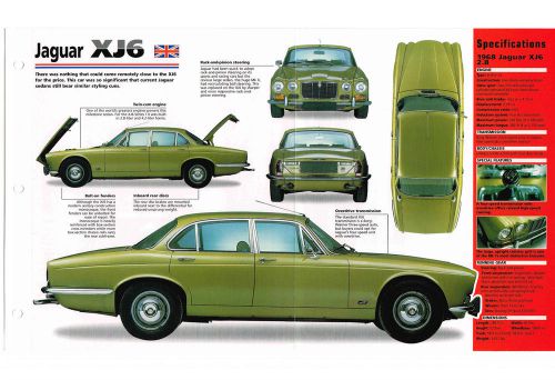 Jaguar  xj6 / xj-6 imp brochure:1968,1969,1970,.......