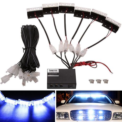 18 led white emergency warning hazard flash strobe beacon light deck dash grille