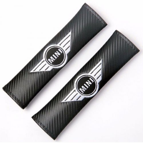 New 2pcs black auto seat belt cover pads shoulder cushion for bmw mini