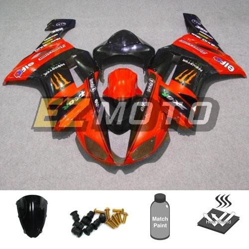 Bodywork fairing pack w/ windscreen & bolts for kawasaki ninja zx6r 2007 2008 m2