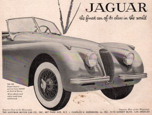 Vintage original 1954 jaguar xk 120 roadster advertisement - 7 3/4&#034; x 10 1/2&#034;