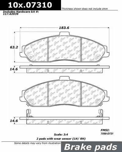 Centric 106.07310 brake pad or shoe, front