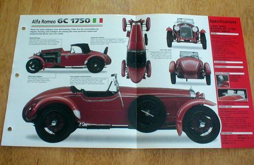 1932 alfa romeo 6c 1750 super sport convertible unique imp brochure