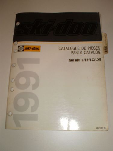 Skidoo 1991 parts catalog  manual safari l / le / lx / lxe