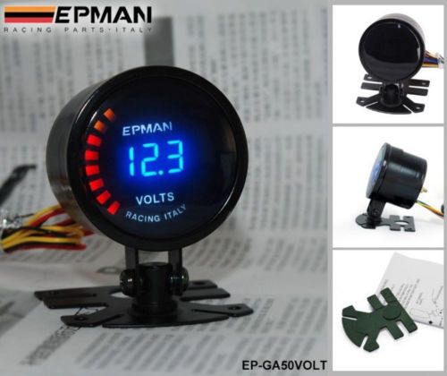 Epman new racing 2&#034; 52mm digital color analog led voltmeter volt gauge meter