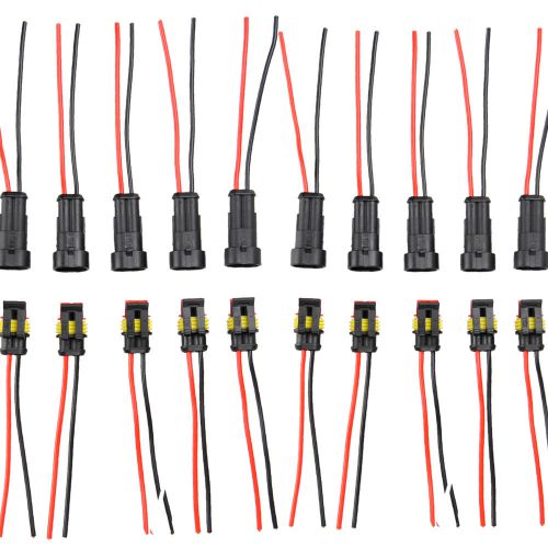 10 set 2 pin way car waterproof electrical connector plug with wire awg marine