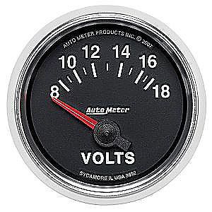 Auto meter 3892 gs series voltmeter 2-1/16&#034;, electrical (short sweep)