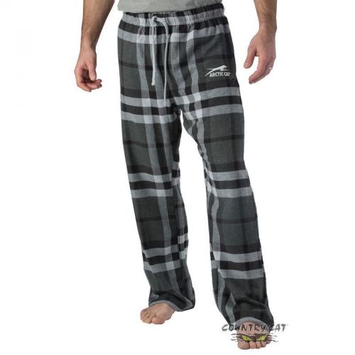 Arctic cat men&#039;s aircat plaid flannel pants embroidered logo - gray - 5269-23_