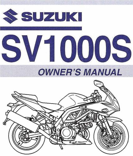 2003 suzuki sv1000s naked bike motorcycle owners manual -sv 1000 s-suzuki-sv1000