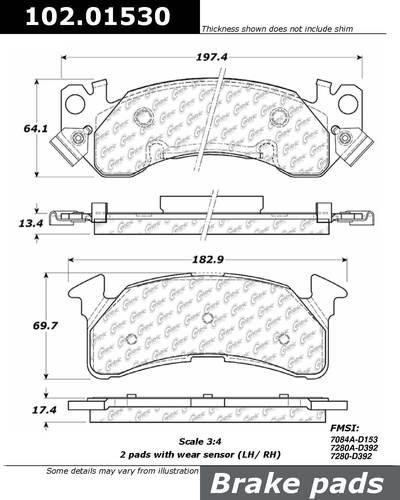 Centric 102.01530 brake pad or shoe, front-c-tek metallic brake pads