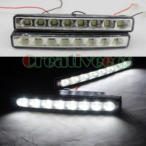 2x 8leds smd 5050 daytime running driving led drl head fog light lamp white