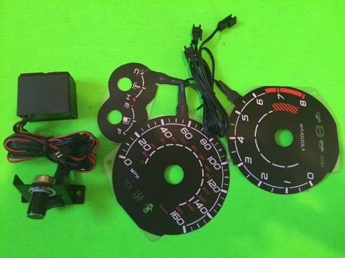 03-08 hyundai tiburon w/ rpm black face blue/green indiglo glow gauges