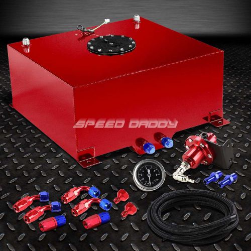 15 gallon aluminum fuel cell tank+cap+feed line kit+1:1 pressure regulator red