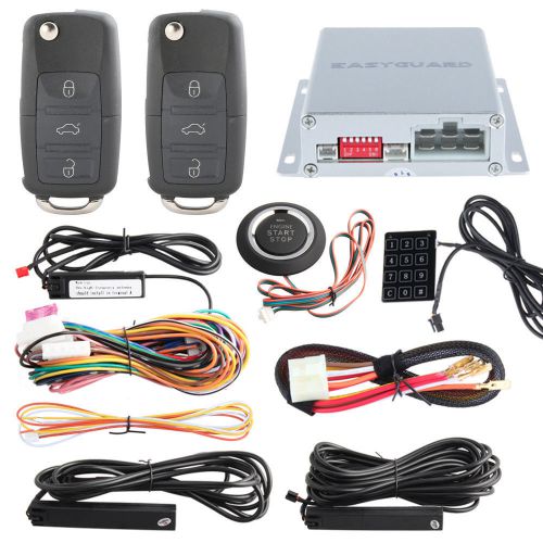 Hopping code pke car alarm system remote engine start push start button flip key