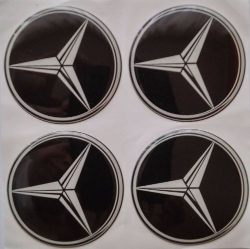 4x (silicone) mercedes logo rim center labels/stickers,70mm,for wheel covers rim