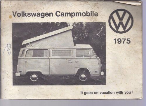 1975  volkswagen type 2 campmobile  owners manual