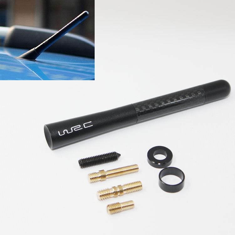 4.7" wrc sport style black carbon fiber short antenna for ford all model