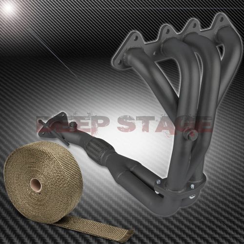 Stainless black coated exhaust header for 98-02 accord sohc+titanium heat wrap