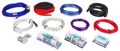 Rockville rda4+8k dual 4/8 awg car multi-amp installation wire kit - true-gauge!