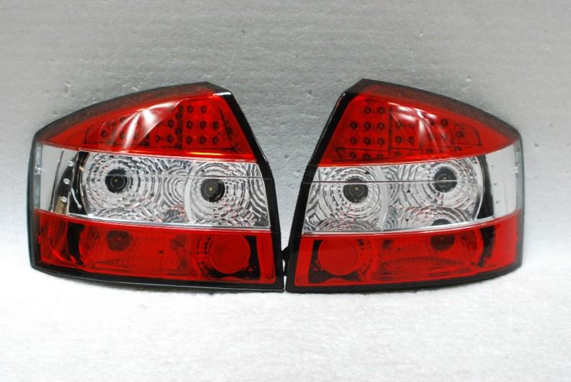 02-05 audi a4 s4 4dr sedan led red clear tail brake lights lamps left+right