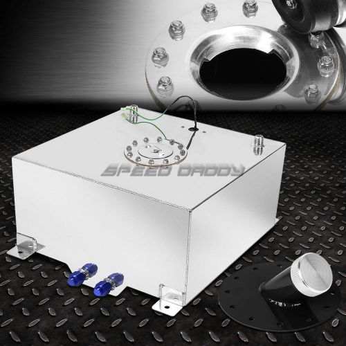 15 gallon/57l polish aluminum fuel cell tank+cap+level sender+45° fast fill neck