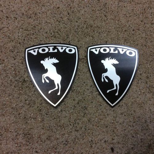 Moose volvo set 2 pieces aluminum car stickers size 2.68&#034;x2.20&#034; thickness 0.02&#034;