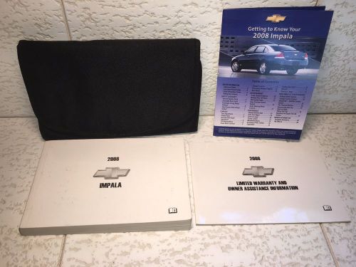 2008 08 chevy impala owners manual guide book handbook with case