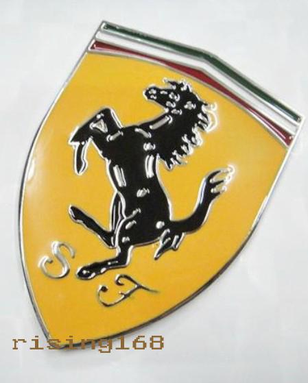 Hq 3d car logo aluminum emblems badges decal for ferrari r87