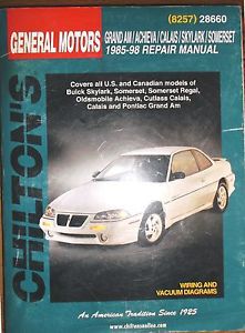 1985-1998 gm skylark somerset achieva calais &amp; grand am chilton&#039;s manual #28660