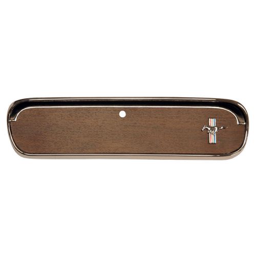 C5zz-6506024-c mustang glove box door metal w/ woodgrain 65-66