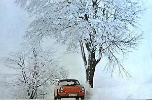 911 posters = red 911 in the snow - different sizes -