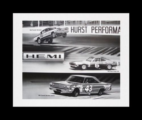 Richard petty - plymouth belvedere gtx satellite 1966 1967 440 426 hemi - prints