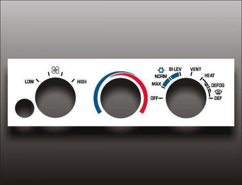 1992-1995 oldsmobile achieva white heater control switch overlay hvac