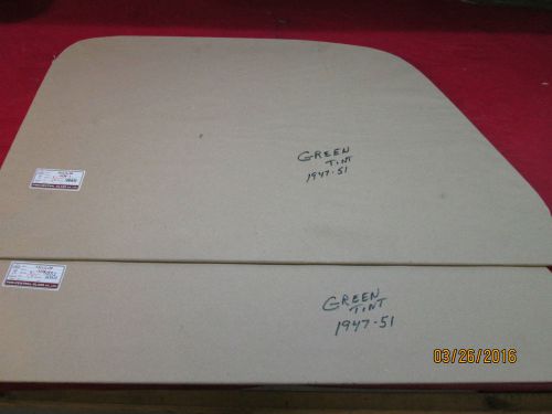 1947-51 chevy &amp; gmc truck one pair green tint door window glass