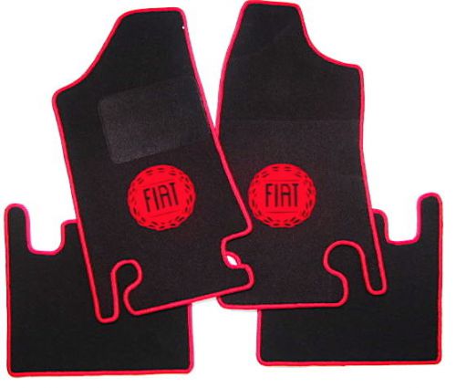 Black/red floor floor mats for fiat 124 coupe 1400 1600 1800