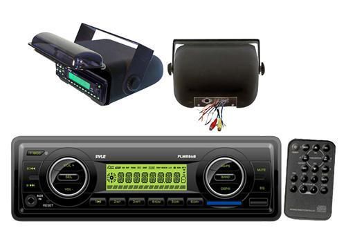 New pyle marine boat yacht in dash usb mp3 aux am fm radio receiver+ housing